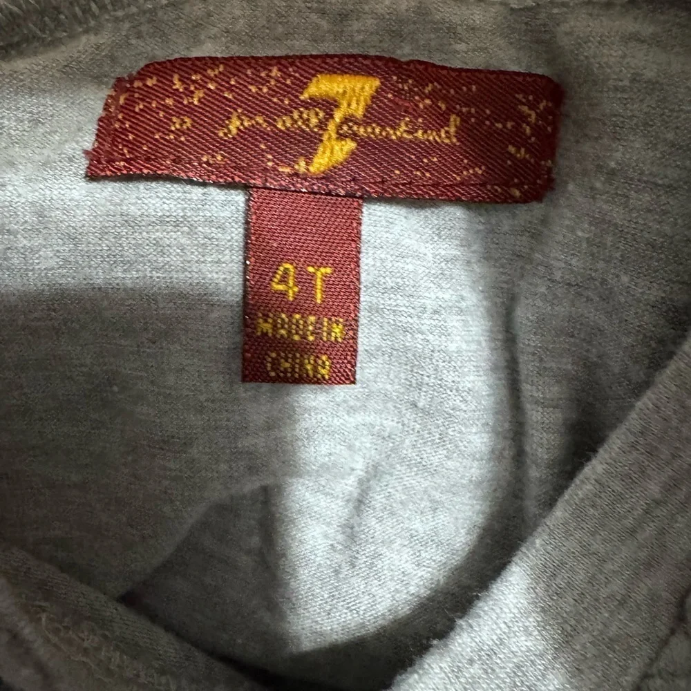 7 for all man kind gray pocket  tee shirt‎ boys size 4t k 213